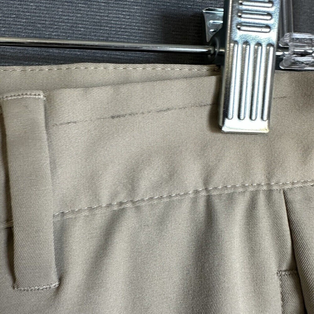 Adidas Golf Pants Mens 34 Beige Performance Stretch 3-Stripe Flat Front Chinos - Picture 3 of 16